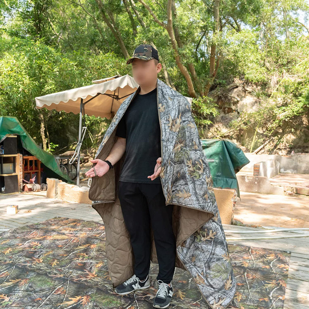 Kylebooker Camo Woobie Blanket Waterproof Poncho Liner for Outdoor Camping; Hiking; Hunting; Survival; Backpacking; Picnicking Doba